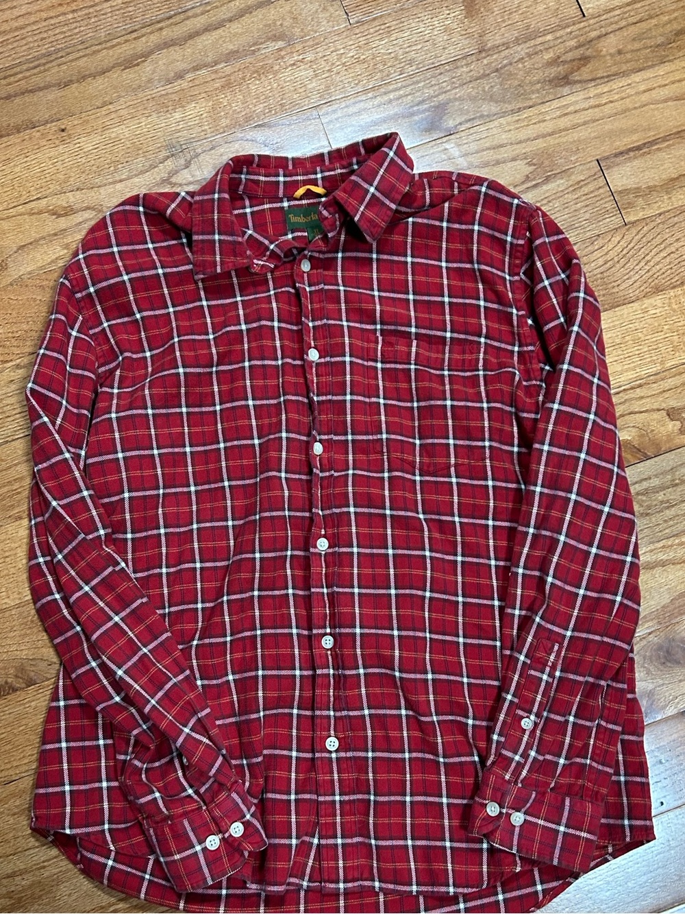 Timberland Red Plaid Long-Sleeve Button-Down Shirt